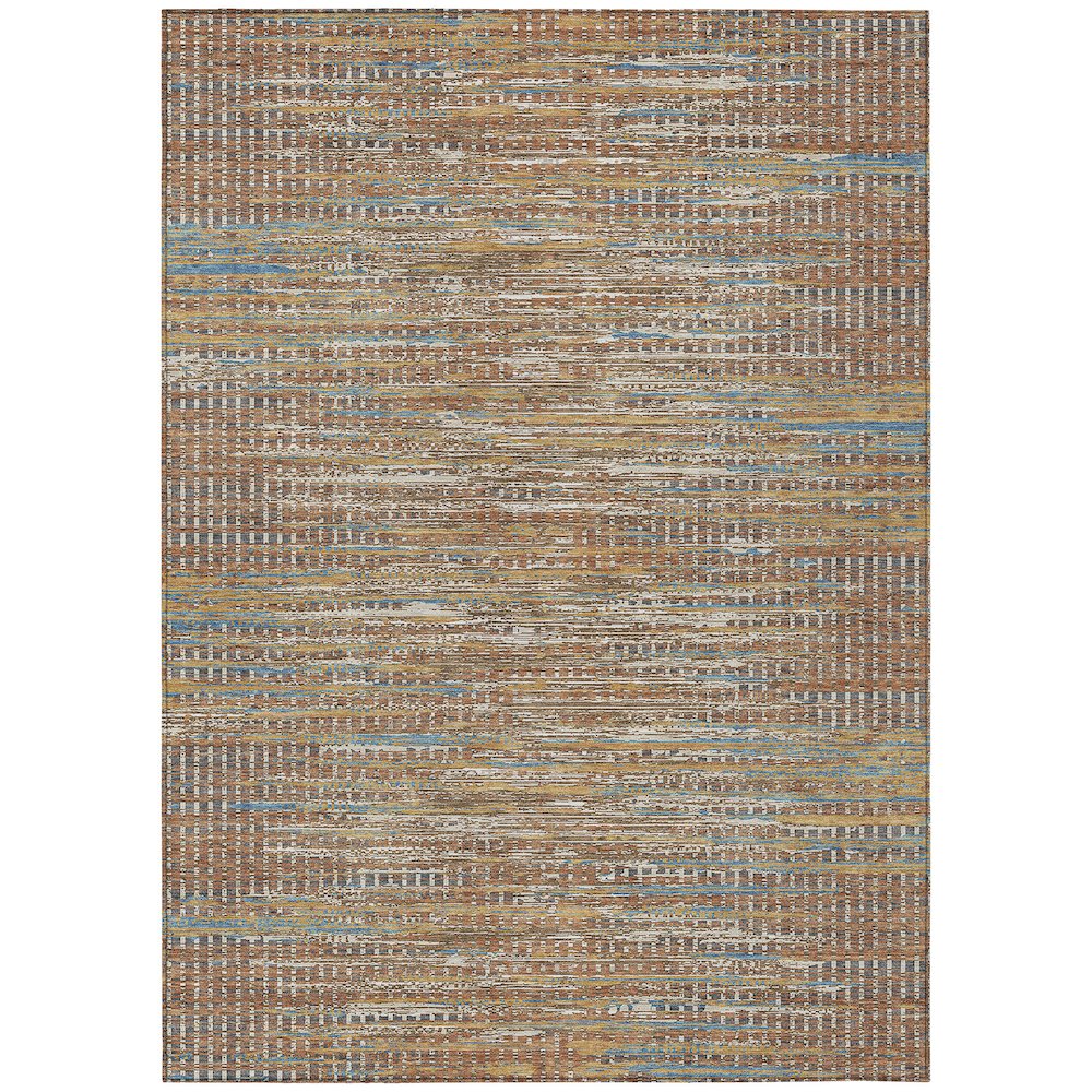 Machine Washable Indoor/Outdoor Chantille ACN2642 Orange 9' x 12' Rug. Picture 1
