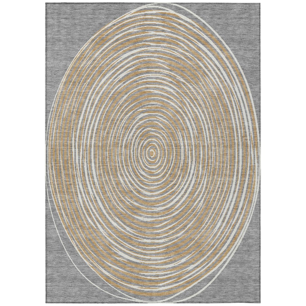 Machine Washable Indoor/Outdoor Chantille ACN2647 Gray 9' x 12' Rug. Picture 1