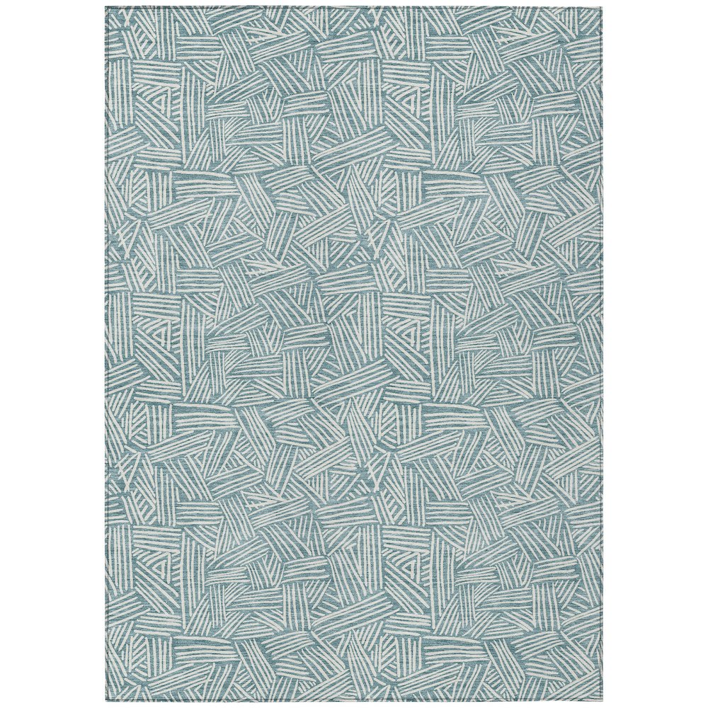 Machine Washable Indoor/Outdoor Chantille ACN2648 Teal 9' x 12' Rug. Picture 1