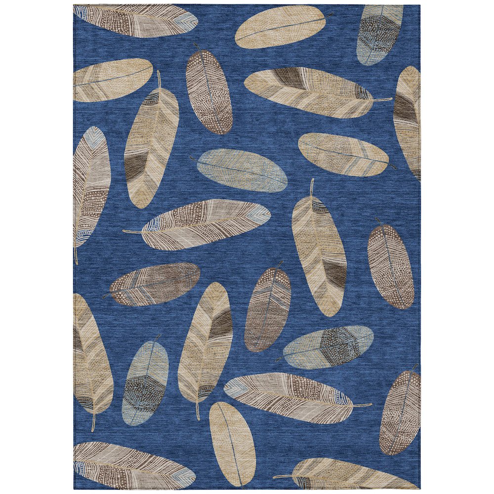 Machine Washable Indoor/Outdoor Chantille ACN2649 Blue 9' x 12' Rug. Picture 1