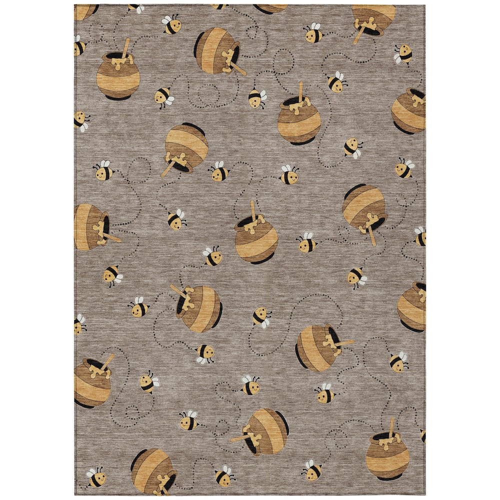 Machine Washable Indoor/Outdoor Chantille ACN2650 Brown 9' x 12' Rug. Picture 1
