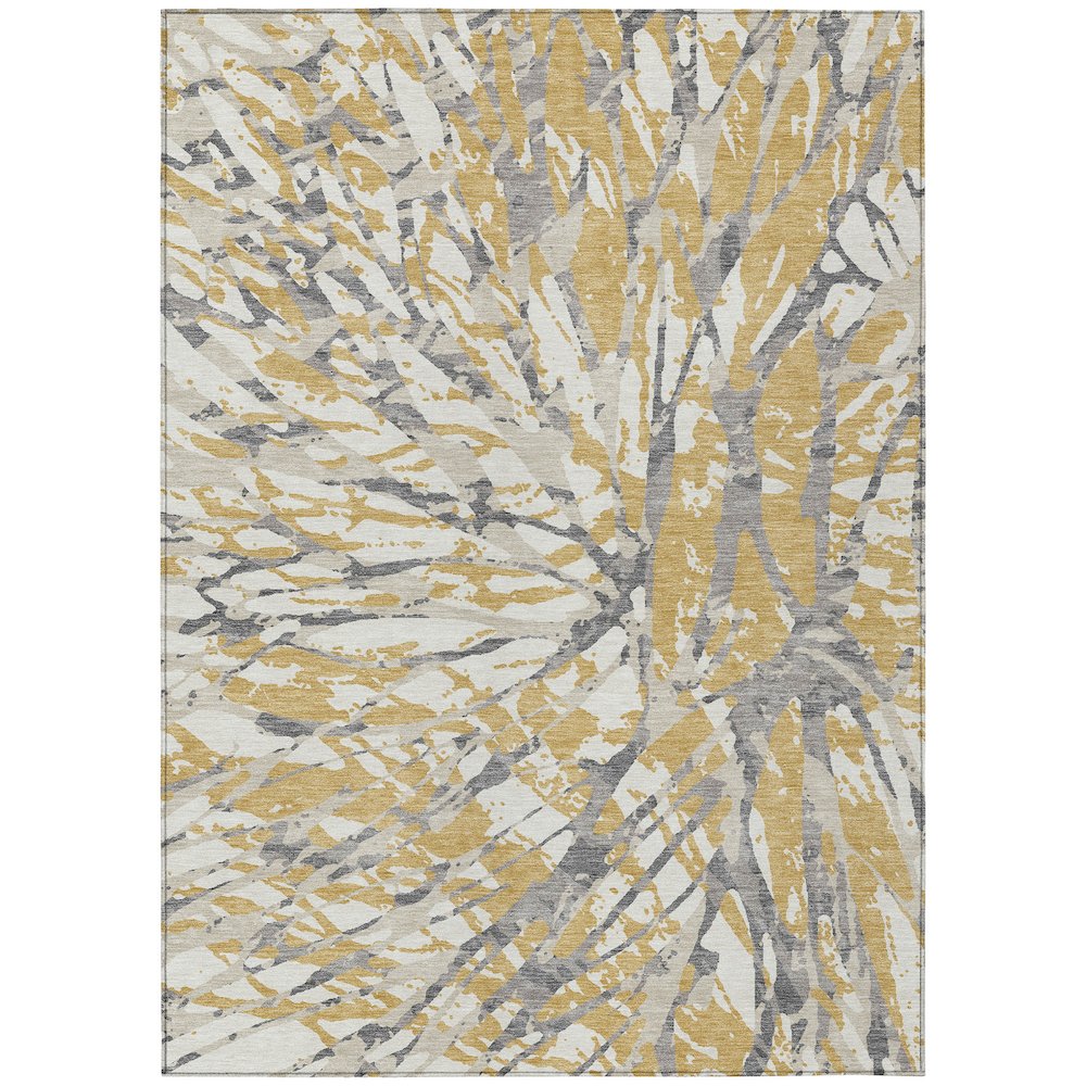 Machine Washable Indoor/Outdoor Chantille ACN2651 Gold 9' x 12' Rug. Picture 1