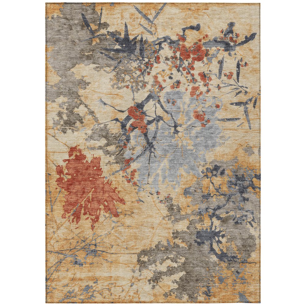 Machine Washable Indoor/Outdoor Chantille ACN2654 Gold 9' x 12' Rug. Picture 1