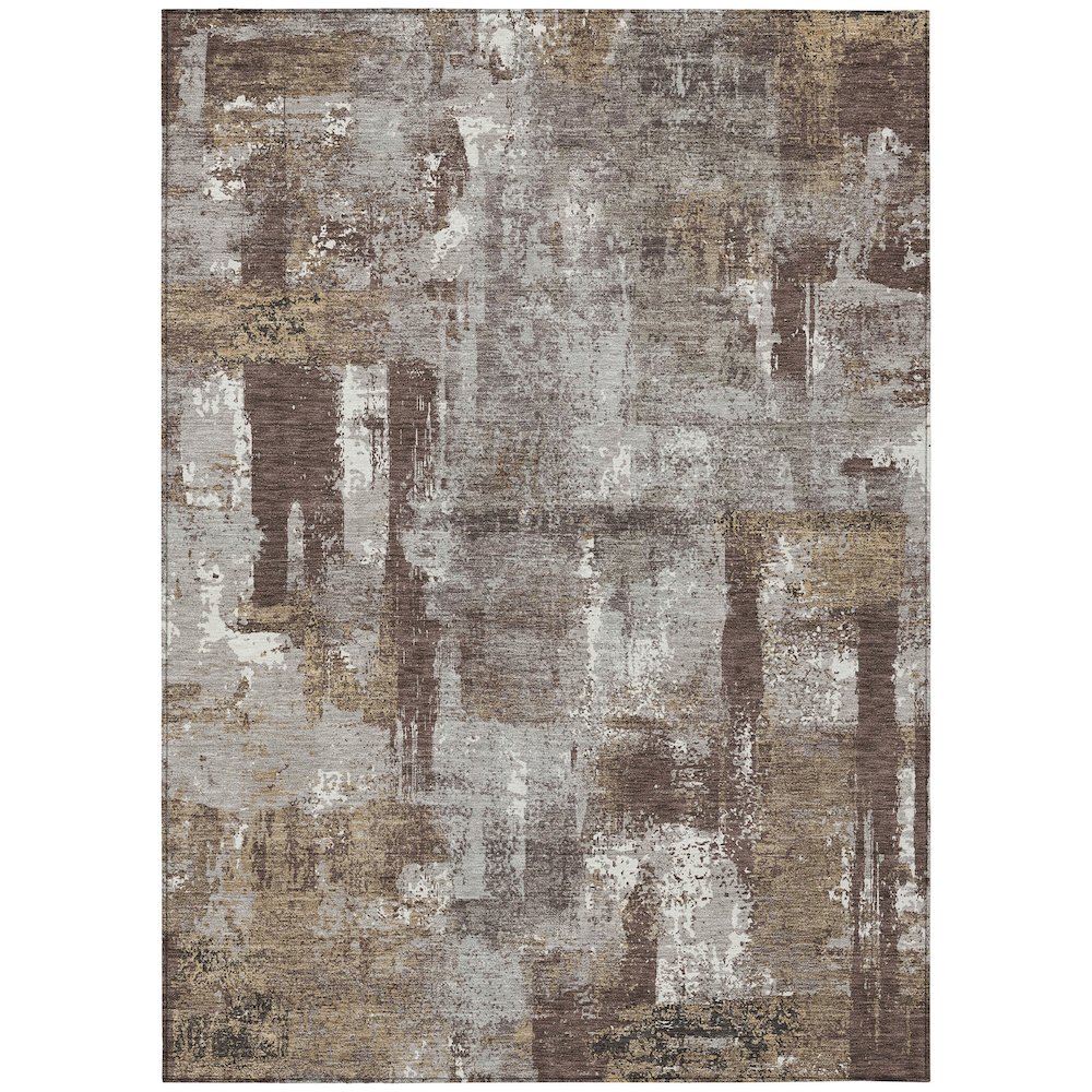 Machine Washable Indoor/Outdoor Chantille ACN2655 Brown 9' x 12' Rug. Picture 1