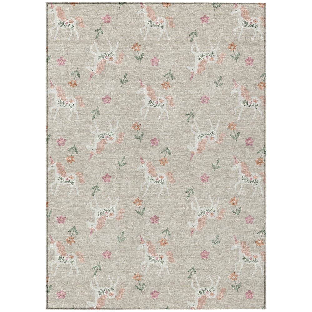 Machine Washable Indoor/Outdoor Chantille ACN2657 Brown 9' x 12' Rug. Picture 1