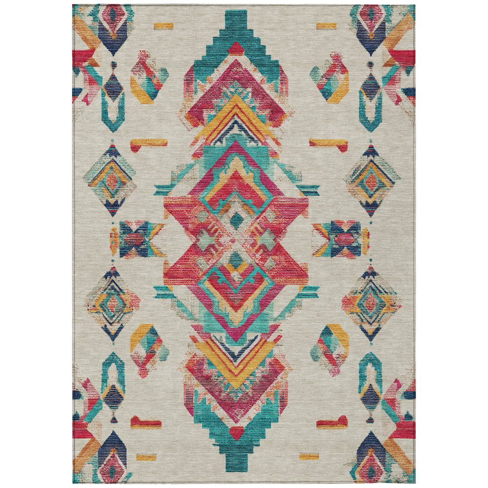 Machine Washable Indoor/Outdoor Chantille ACN2661 Brown 9' x 12' Rug. Picture 1