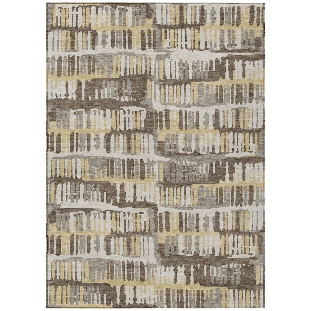 Machine Washable Indoor/Outdoor Chantille ACN2663 Brown 9' x 12' Rug. Picture 1