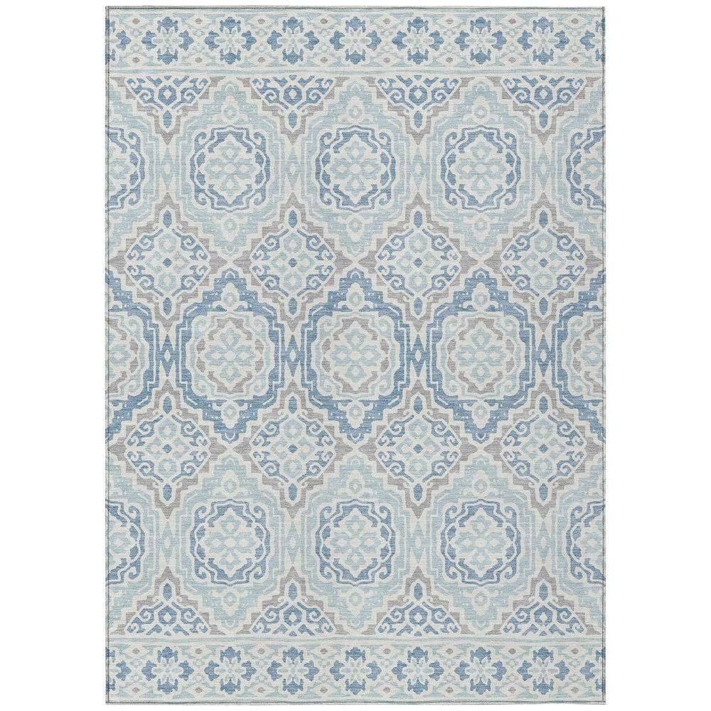 Machine Washable Indoor/Outdoor Chantille ACN2669 Blue 9' x 12' Rug. Picture 1