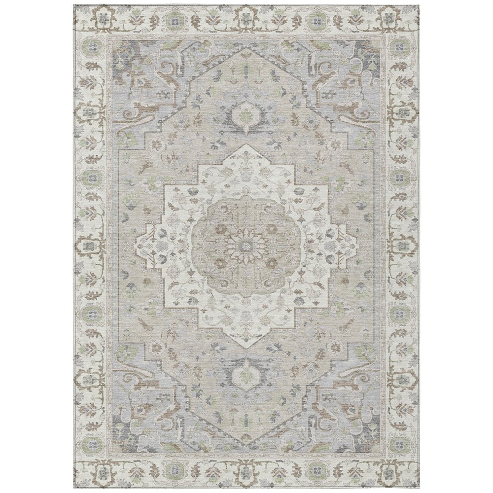 Machine Washable Indoor/Outdoor Chantille ACN2674 Ivory 9' x 12' Rug. Picture 1