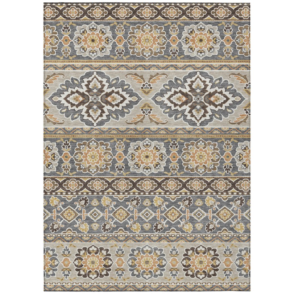Machine Washable Indoor/Outdoor Chantille ACN2677 Gray 9' x 12' Rug. Picture 1