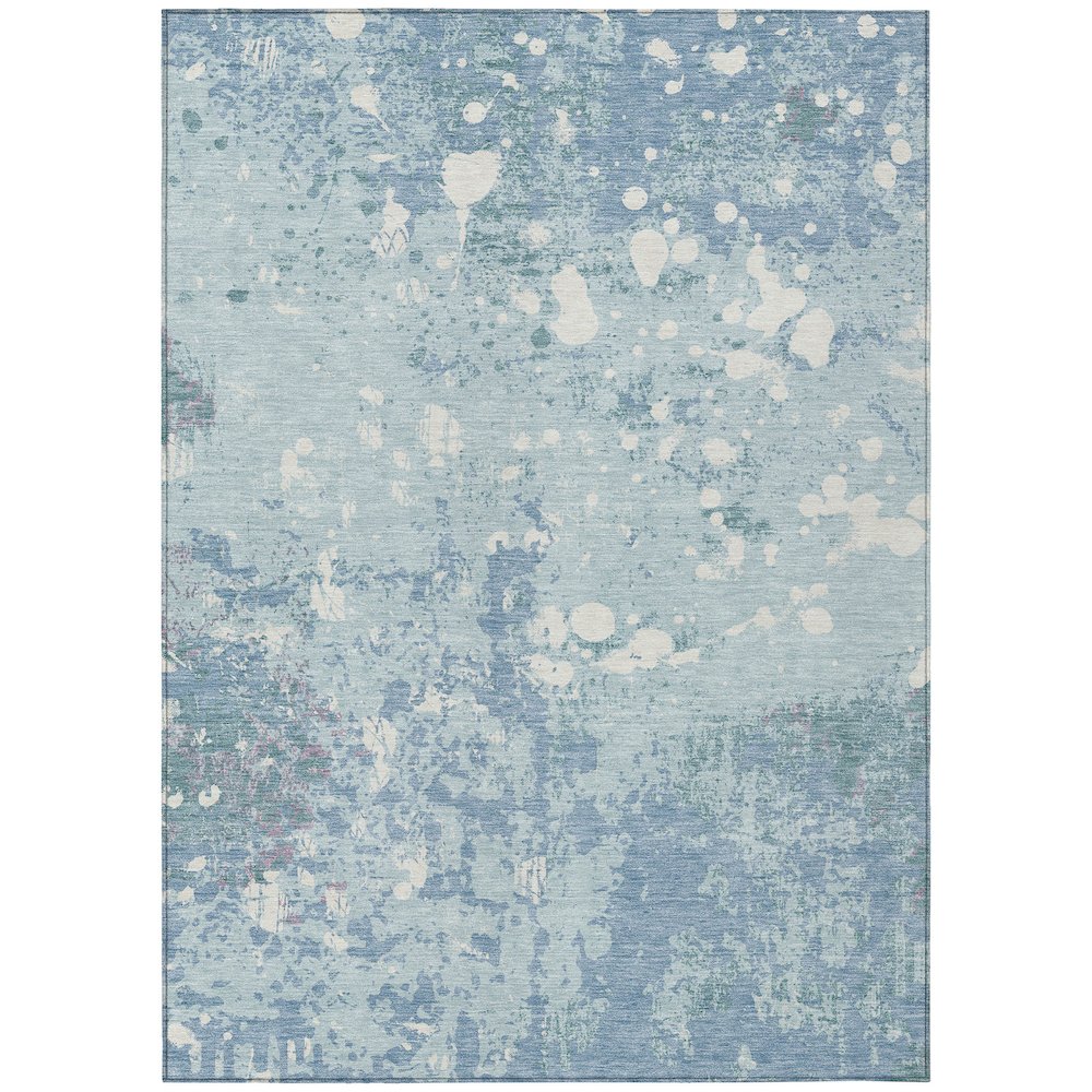 Machine Washable Indoor/Outdoor Chantille ACN2679 Blue 9' x 12' Rug. Picture 1