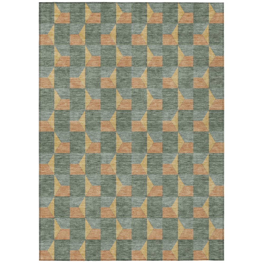 Machine Washable Indoor/Outdoor Chantille ACN2680 Green 9' x 12' Rug. Picture 1