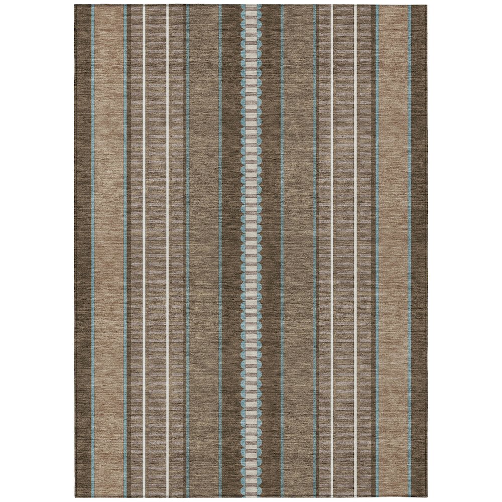 Machine Washable Indoor/Outdoor Chantille ACN2681 Brown 9' x 12' Rug. Picture 1
