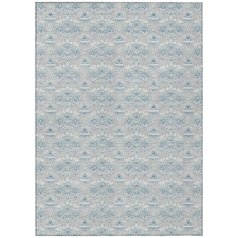 Machine Washable Indoor/Outdoor Chantille ACN2682 Gray 9' x 12' Rug. Picture 1