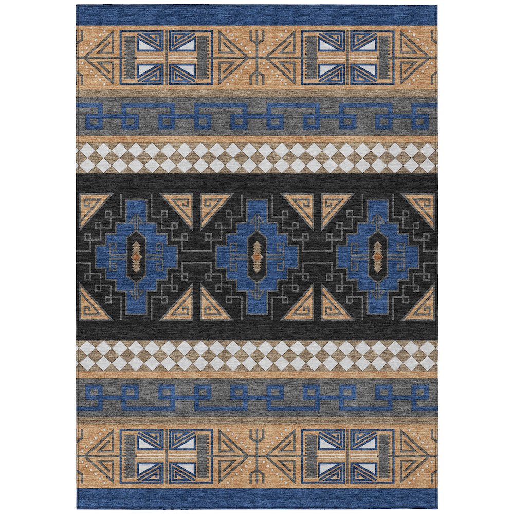 Machine Washable Indoor/Outdoor Chantille ACN2683 Blue 9' x 12' Rug. Picture 1