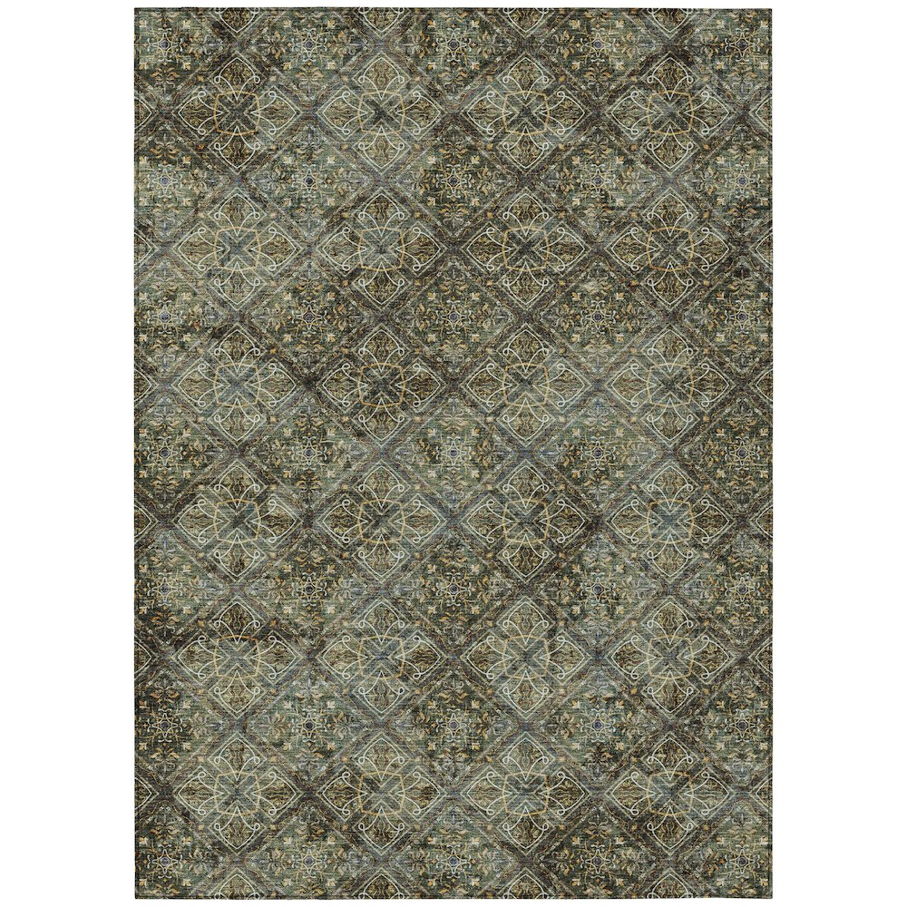 Machine Washable Indoor/Outdoor Chantille ACN2692 Green 9' x 12' Rug. Picture 1