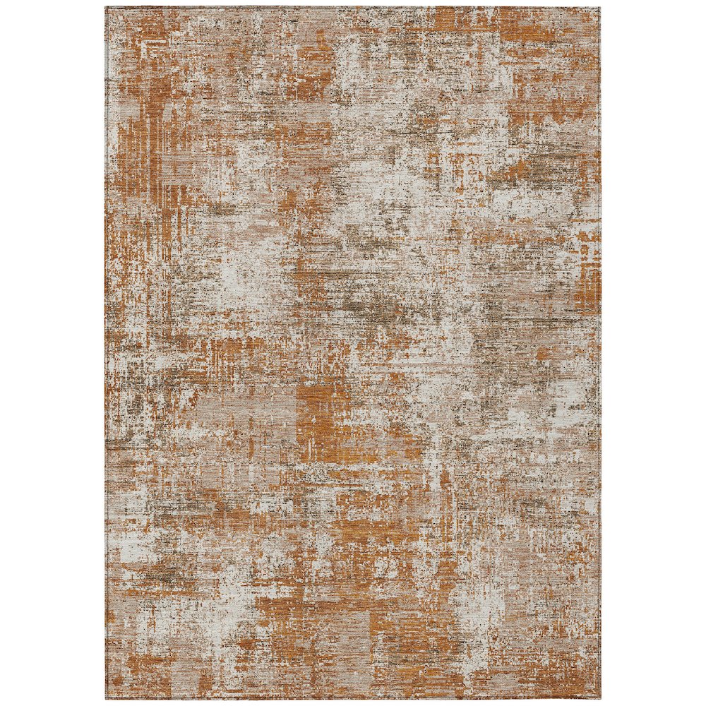 Machine Washable Indoor/Outdoor Chantille ACN2693 Orange 9' x 12' Rug. Picture 1