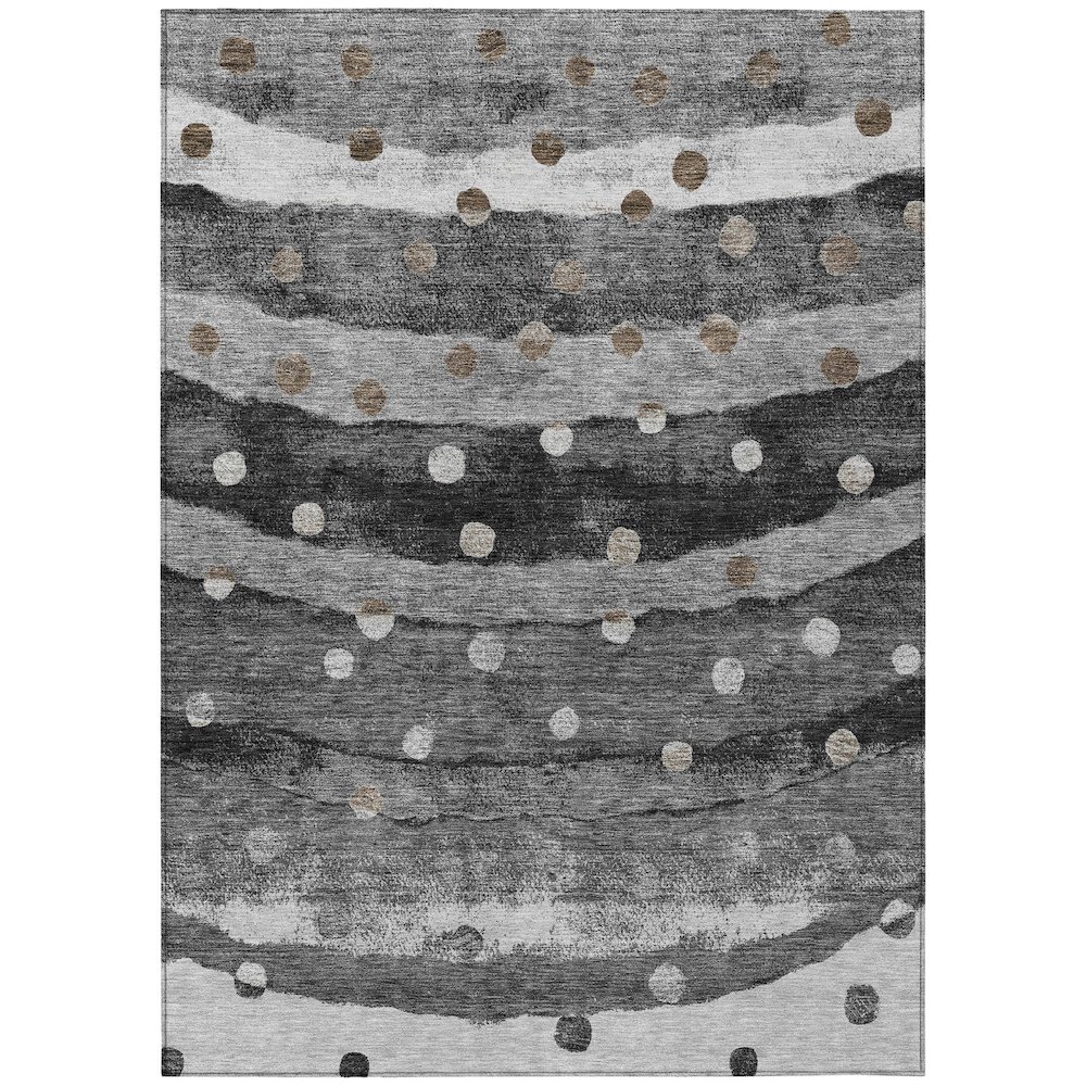 Machine Washable Indoor/Outdoor Chantille ACN2696 Black 9' x 12' Rug. Picture 1