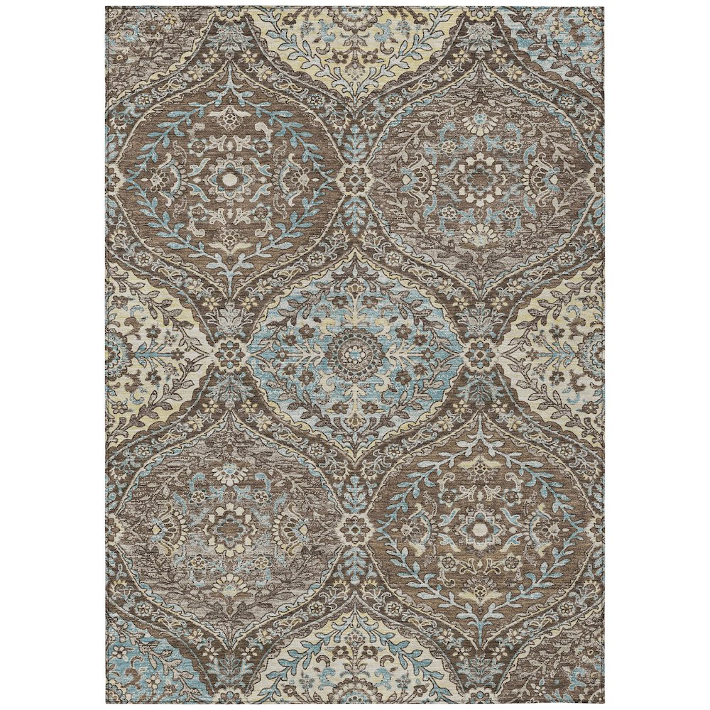 Machine Washable Indoor/Outdoor Chantille ACN2698 Brown 9' x 12' Rug. Picture 1