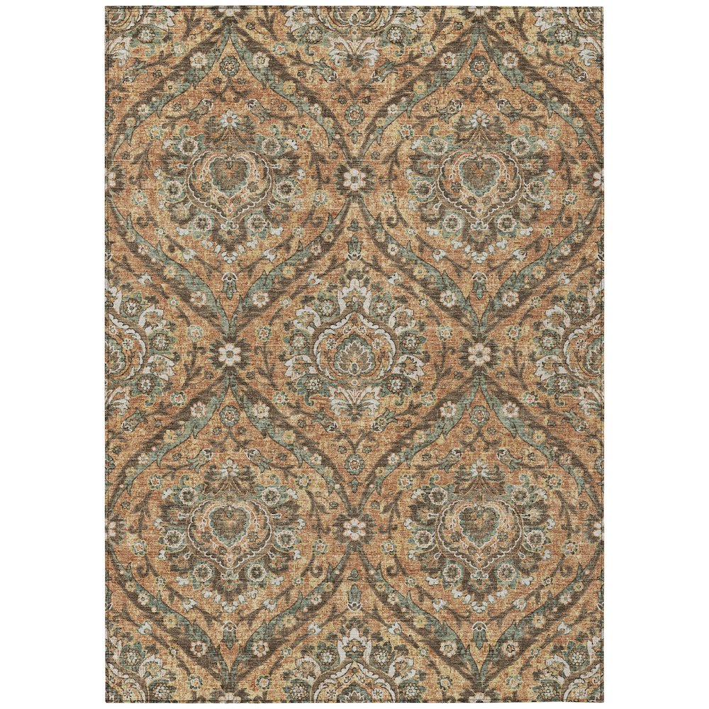 Machine Washable Indoor/Outdoor Chantille ACN2703 Orange 9' x 12' Rug. Picture 1