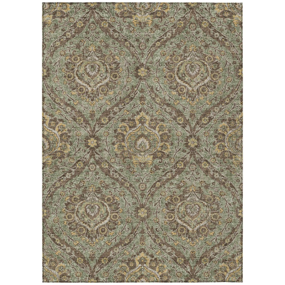 Machine Washable Indoor/Outdoor Chantille ACN2703 Green 9' x 12' Rug. Picture 1