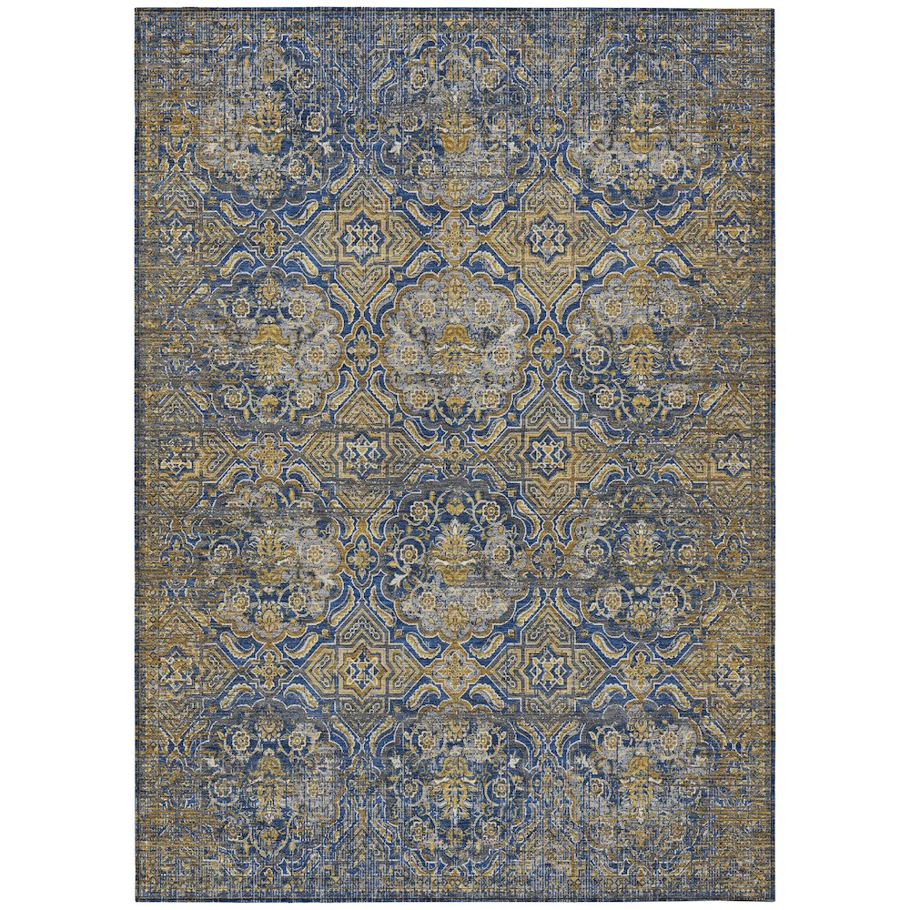 Machine Washable Indoor/Outdoor Chantille ACN2706 Blue 9' x 12' Rug. Picture 1