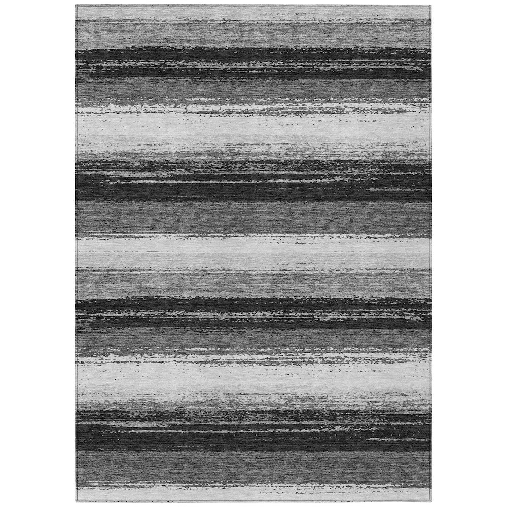Machine Washable Indoor/Outdoor Chantille ACN2707 Black 9' x 12' Rug. Picture 1