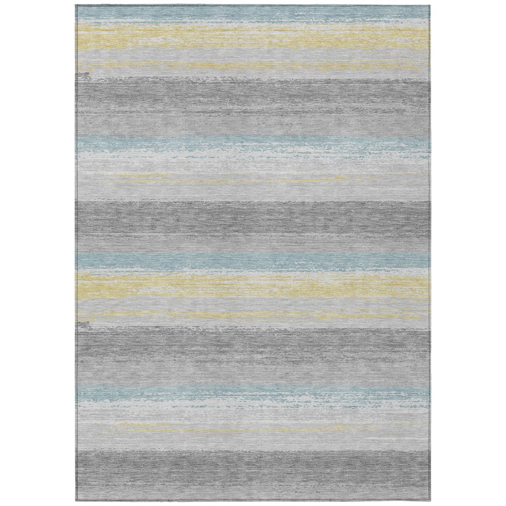 Machine Washable Indoor/Outdoor Chantille ACN2707 Gray 9' x 12' Rug. Picture 1