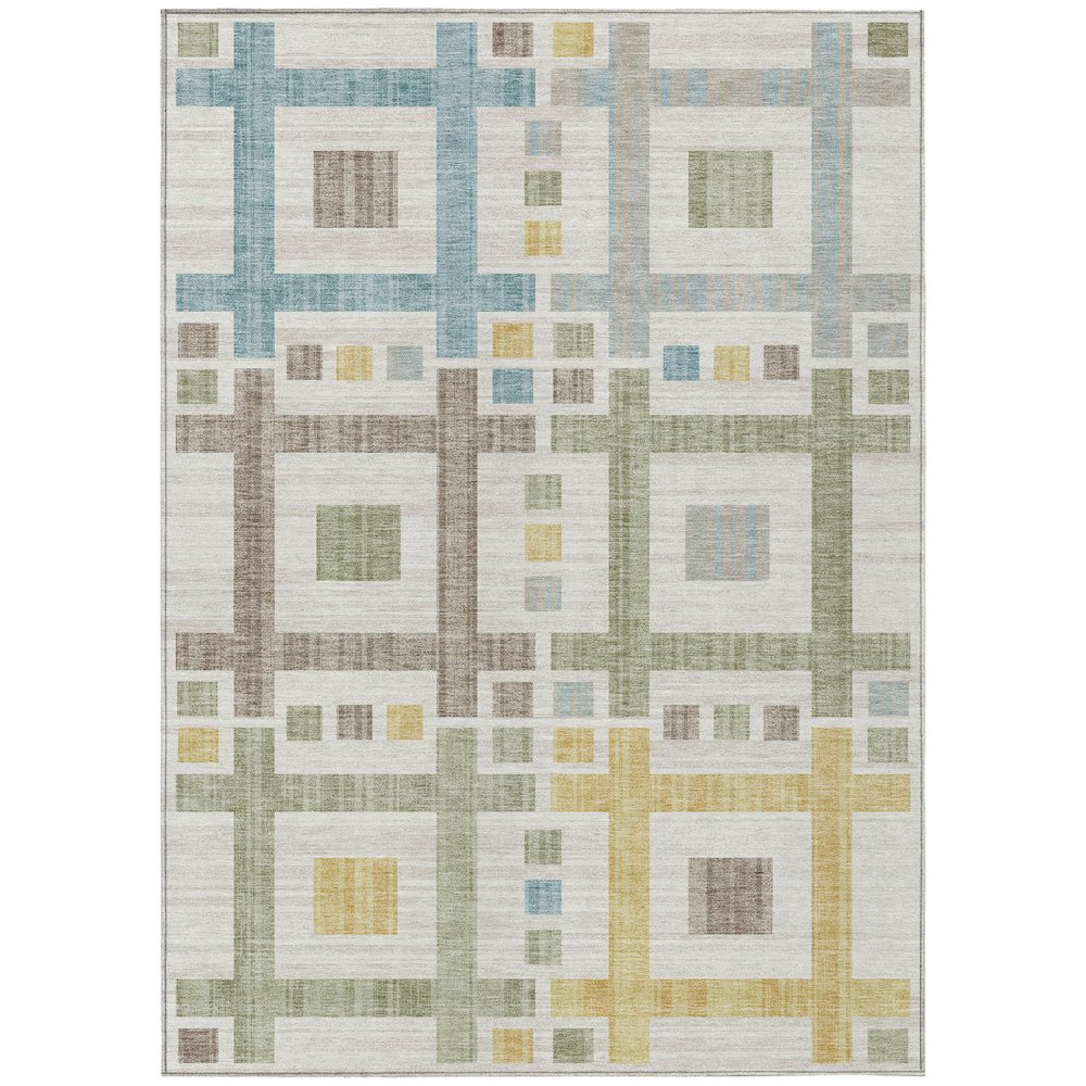 Machine Washable Indoor/Outdoor Chantille ACN2708 Ivory 9' x 12' Rug. Picture 1