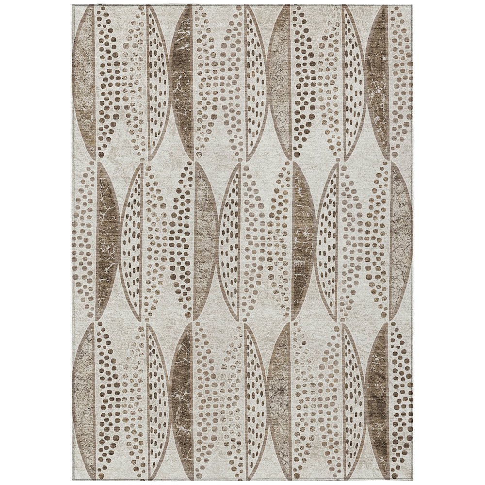 Machine Washable Indoor/Outdoor Chantille ACN2711 Brown 9' x 12' Rug. Picture 1