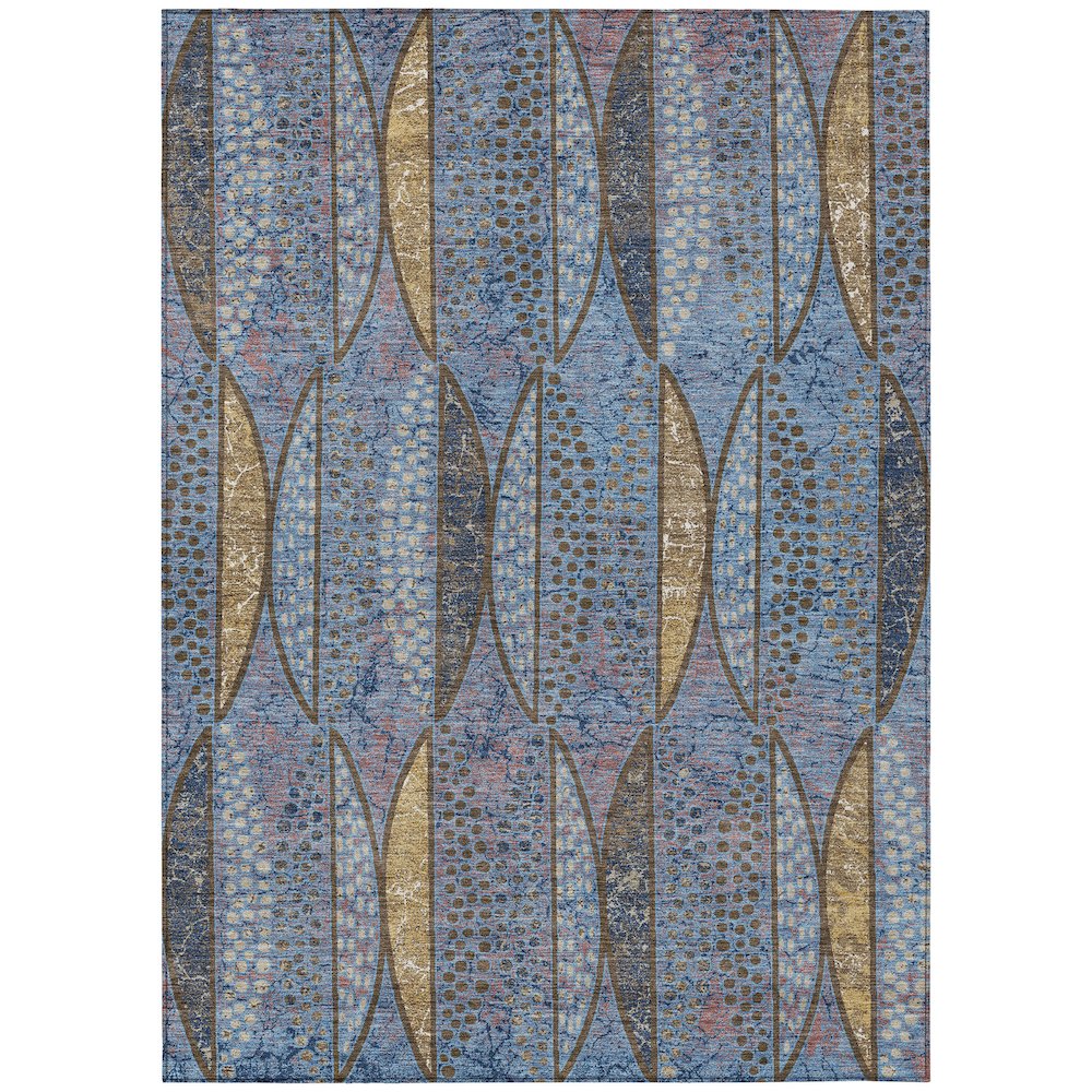 Machine Washable Indoor/Outdoor Chantille ACN2711 Blue 9' x 12' Rug. Picture 1