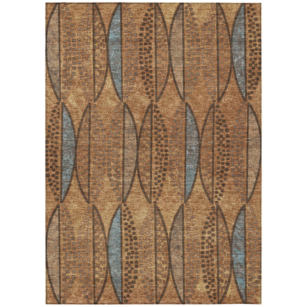 Machine Washable Indoor/Outdoor Chantille ACN2711 Orange 9' x 12' Rug. Picture 1