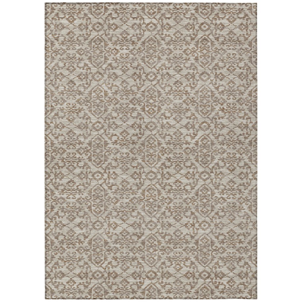Machine Washable Indoor/Outdoor Chantille ACN2712 Brown 9' x 12' Rug. Picture 1