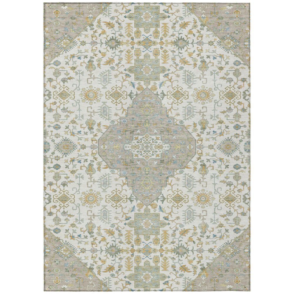 Machine Washable Indoor/Outdoor Chantille ACN2714 Ivory 9' x 12' Rug. Picture 1