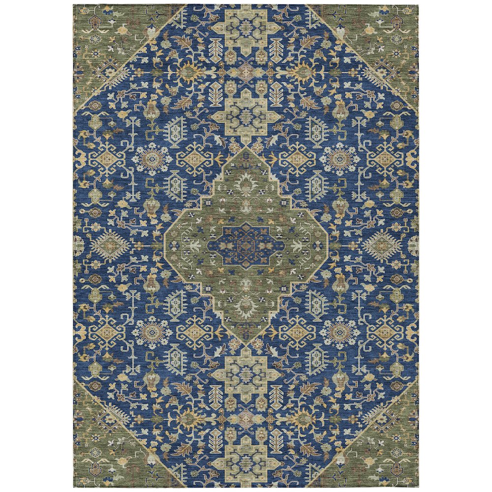Machine Washable Indoor/Outdoor Chantille ACN2714 Blue 9' x 12' Rug. Picture 1