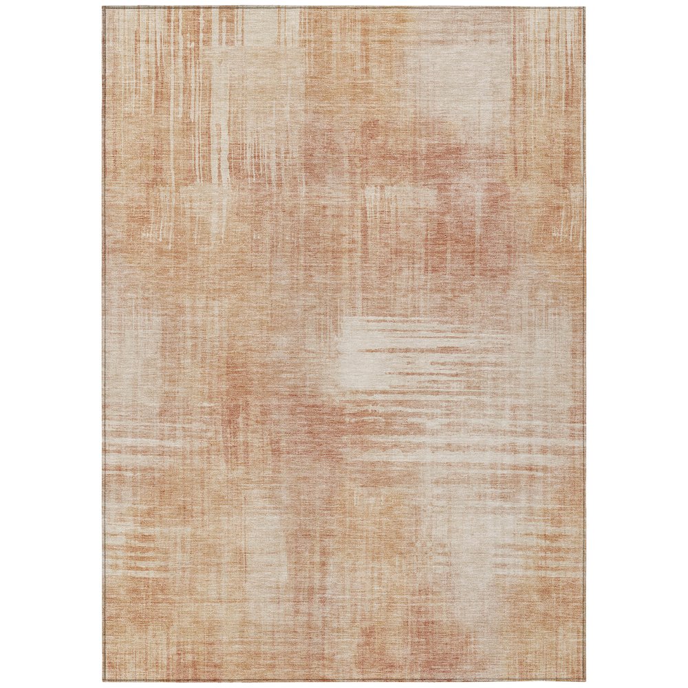 Machine Washable Indoor/Outdoor Chantille ACN2718 Orange 10' x 14' Rug. Picture 1
