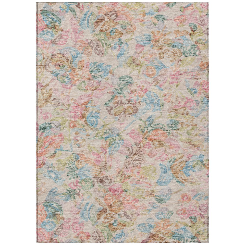 Machine Washable Indoor/Outdoor Chantille ACN2723 Pink 10' x 14' Rug. Picture 1