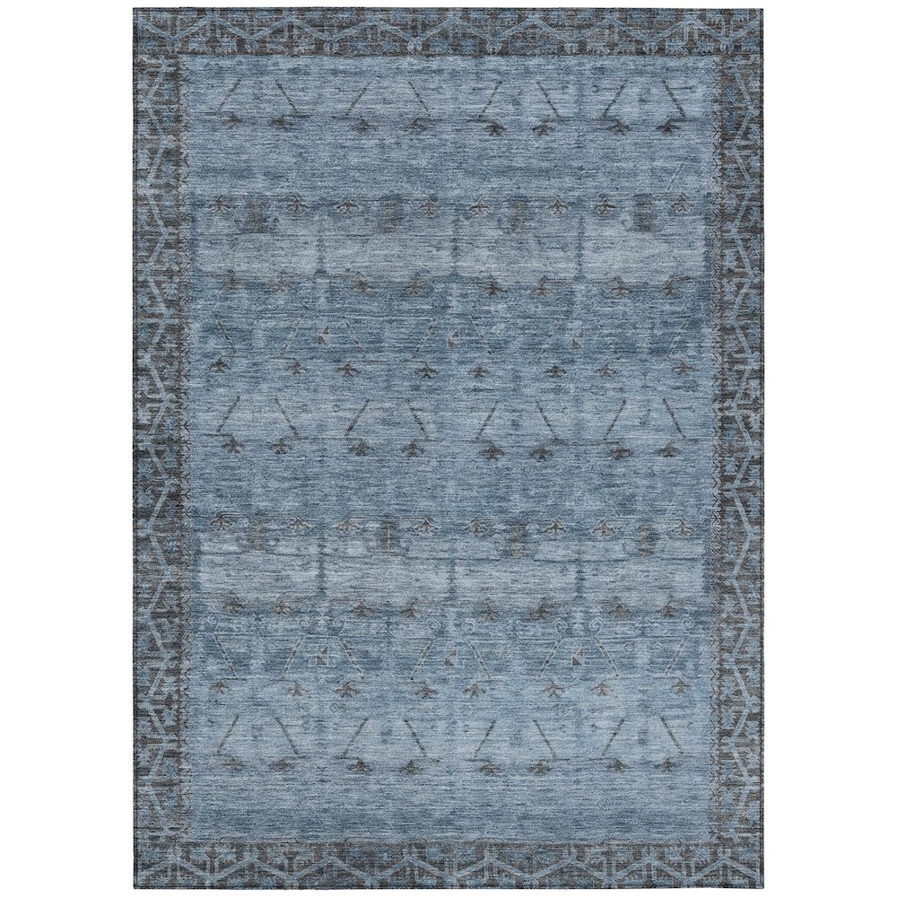 Machine Washable Indoor/Outdoor Chantille ACN2724 Blue 10' x 14' Rug. Picture 1