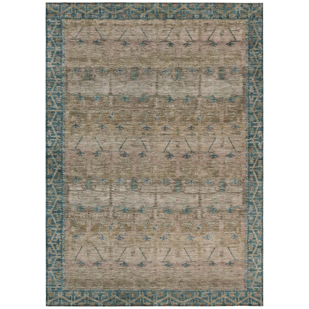 Machine Washable Indoor/Outdoor Chantille ACN2724 Brown 10' x 14' Rug. Picture 1