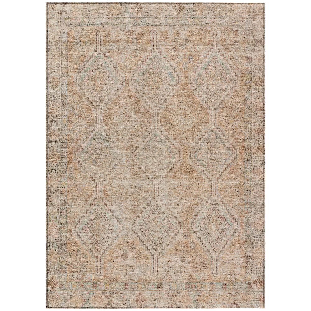 Machine Washable Indoor/Outdoor Chantille ACN2727 Orange 10' x 14' Rug. Picture 1