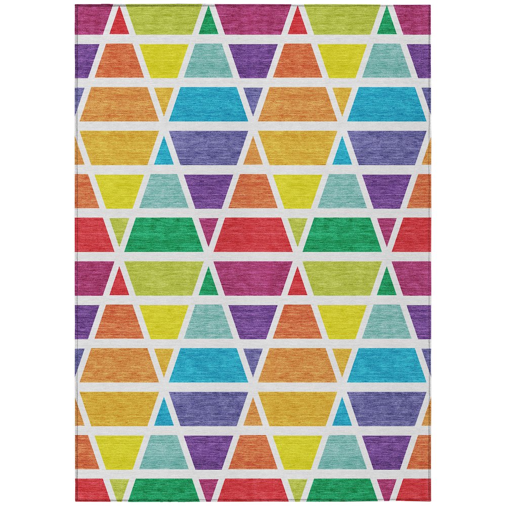 Machine Washable Indoor/Outdoor Chantille ACN2732 Orange 10' x 14' Rug. Picture 1