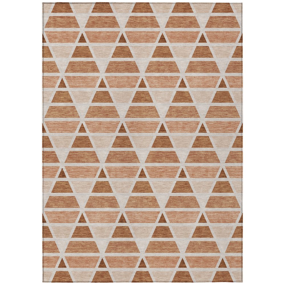 Machine Washable Indoor/Outdoor Chantille ACN2734 Orange 10' x 14' Rug. Picture 1