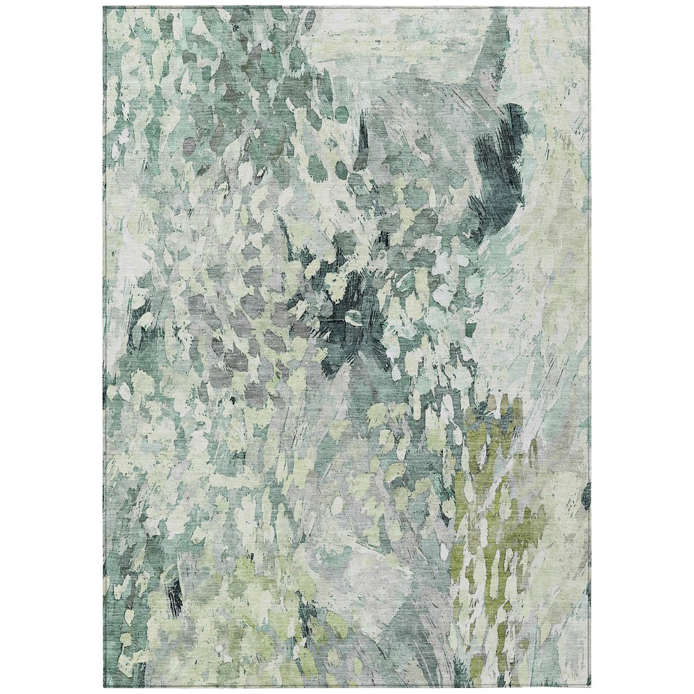 Machine Washable Indoor/Outdoor Chantille ACN2736 Green 10' x 14' Rug. Picture 1