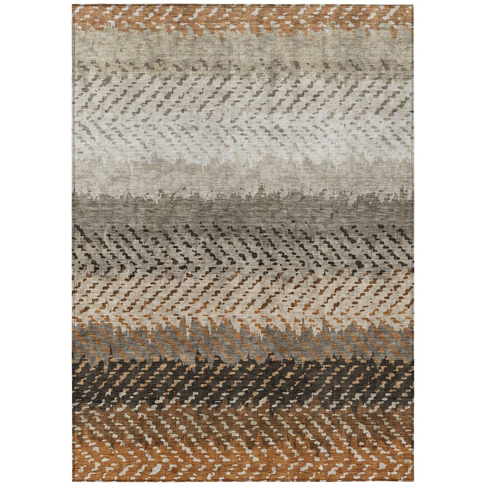 Machine Washable Indoor/Outdoor Chantille ACN2740 Orange 10' x 14' Rug. Picture 1