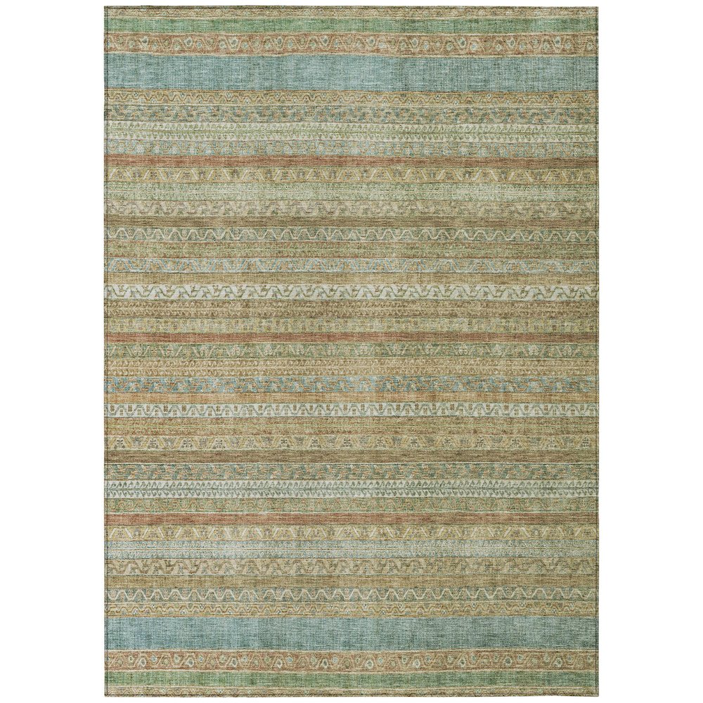 Machine Washable Indoor/Outdoor Chantille ACN2742 Gold 10' x 14' Rug. Picture 1