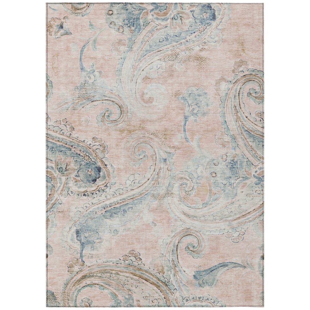 Machine Washable Indoor/Outdoor Chantille ACN2747 Pink 10' x 14' Rug. Picture 1