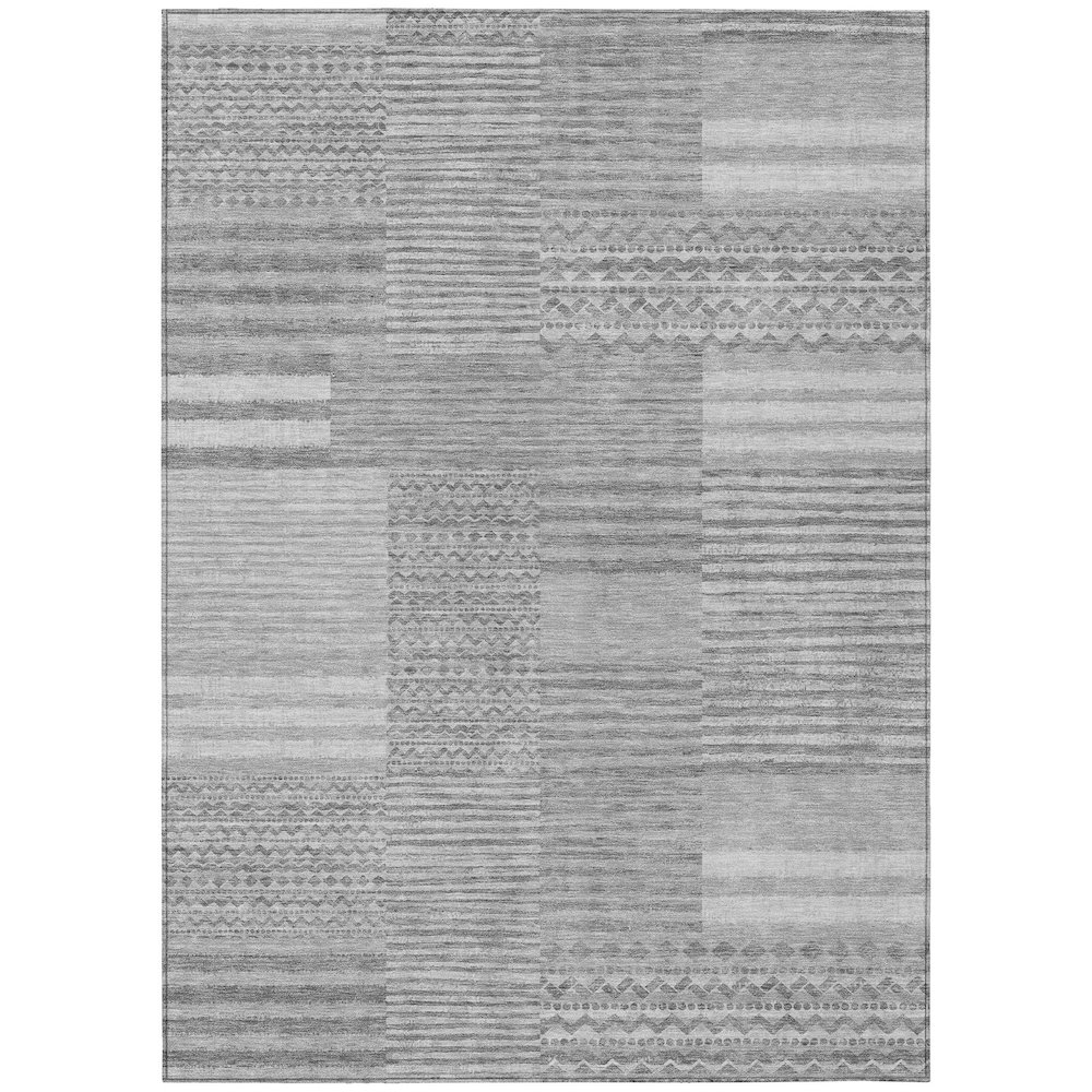 Machine Washable Indoor/Outdoor Chantille ACN2749 Gray 10' x 14' Rug. Picture 1