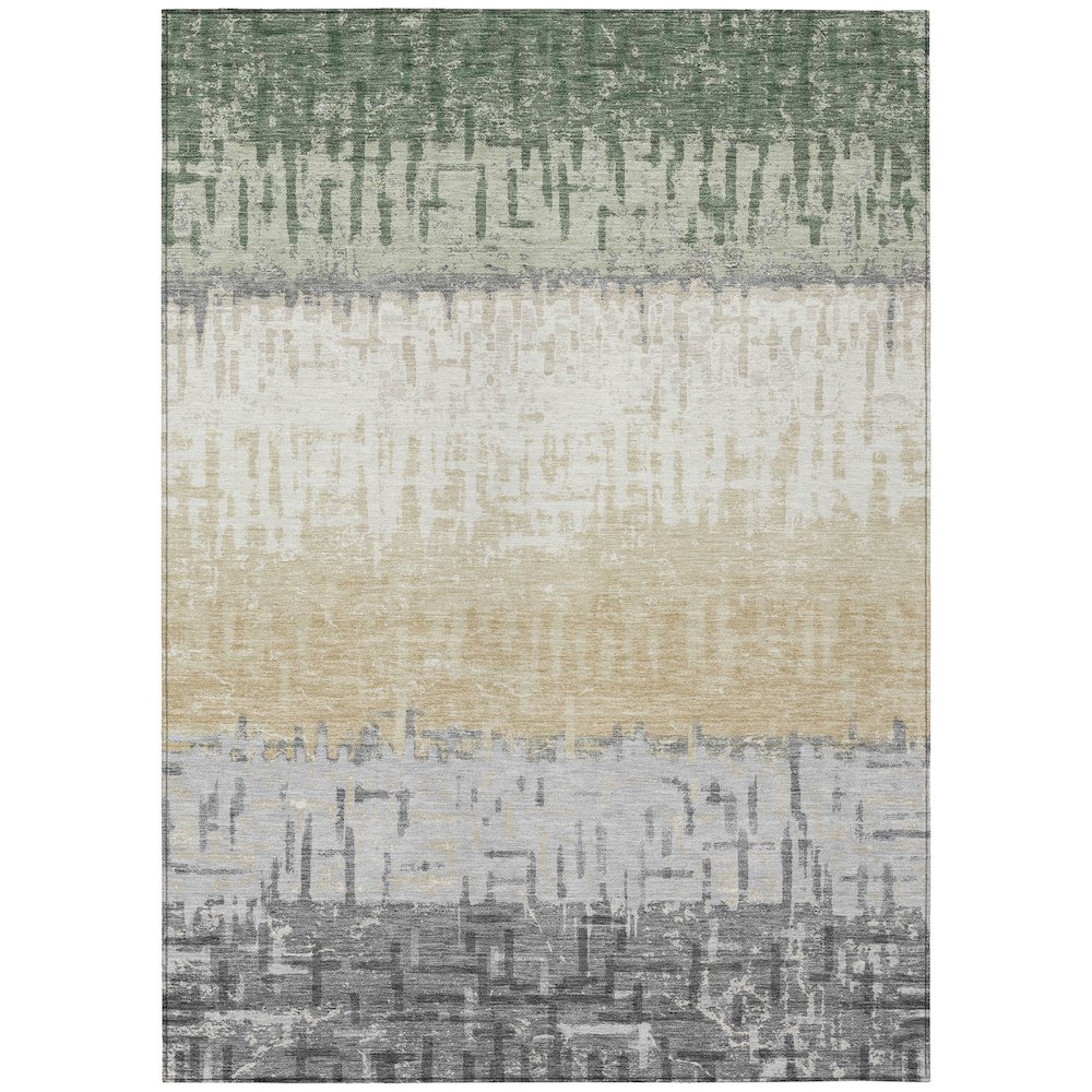 Machine Washable Indoor/Outdoor Chantille ACN2752 Green 10' x 14' Rug. Picture 1