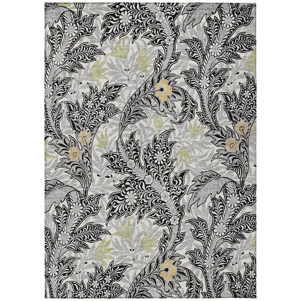 Machine Washable Indoor/Outdoor Chantille ACN2753 Black 10' x 14' Rug. Picture 1