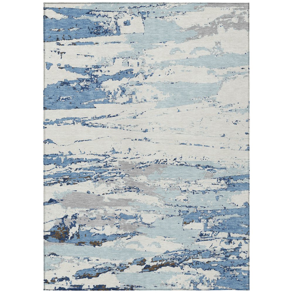 Machine Washable Indoor/Outdoor Chantille ACN2757 Blue 10' x 14' Rug. Picture 1